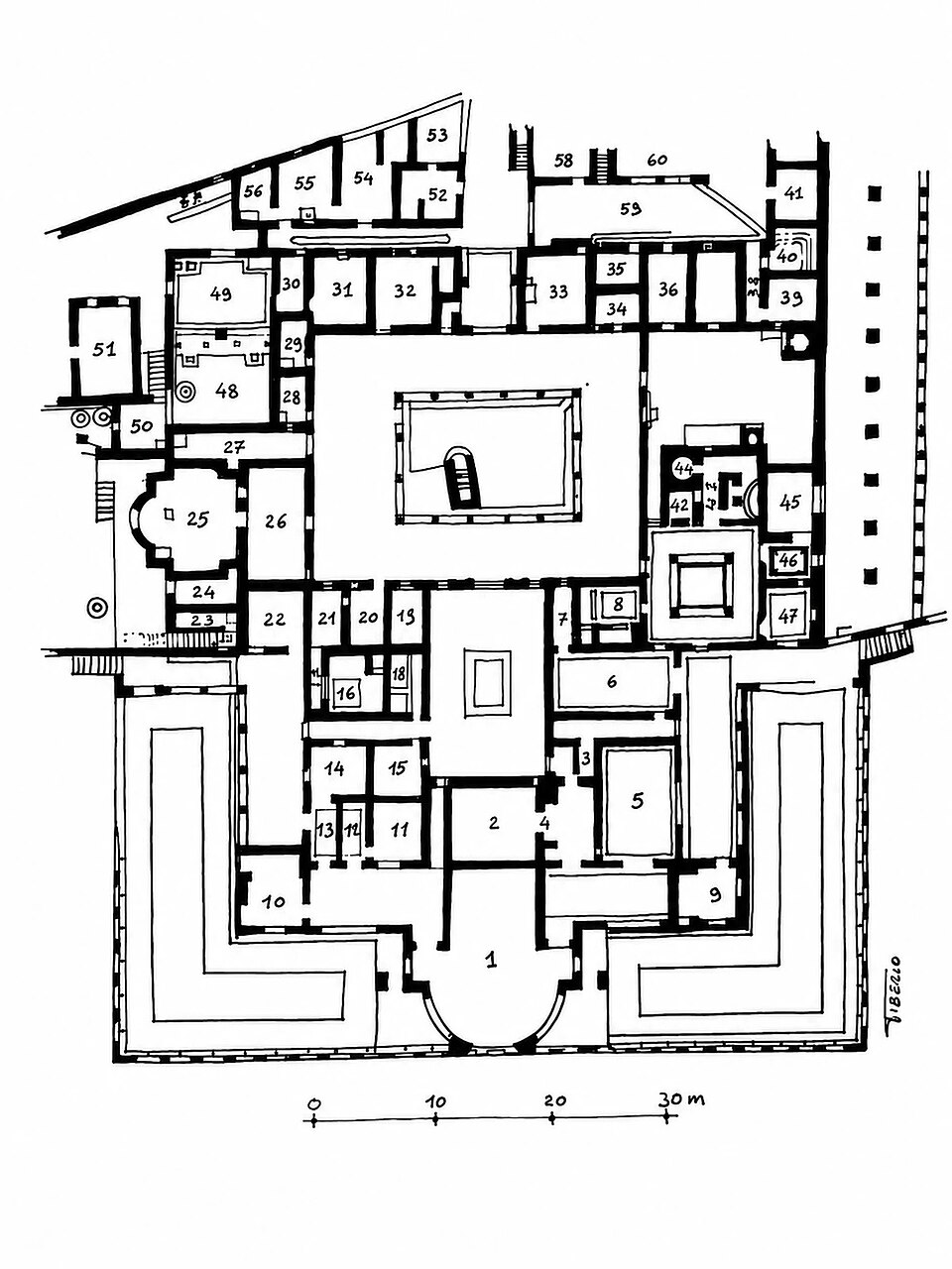 Plan de la Villa des Mystères, Pompéi